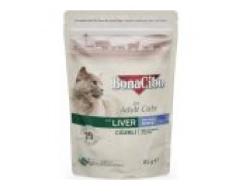 BonaCibo Soslu Ciğerli Pouch Yetişkin 85 gr Kedi Maması