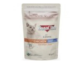 BonaCibo Soslu Tavuklu Pouch Yavru 85 gr Kedi Maması